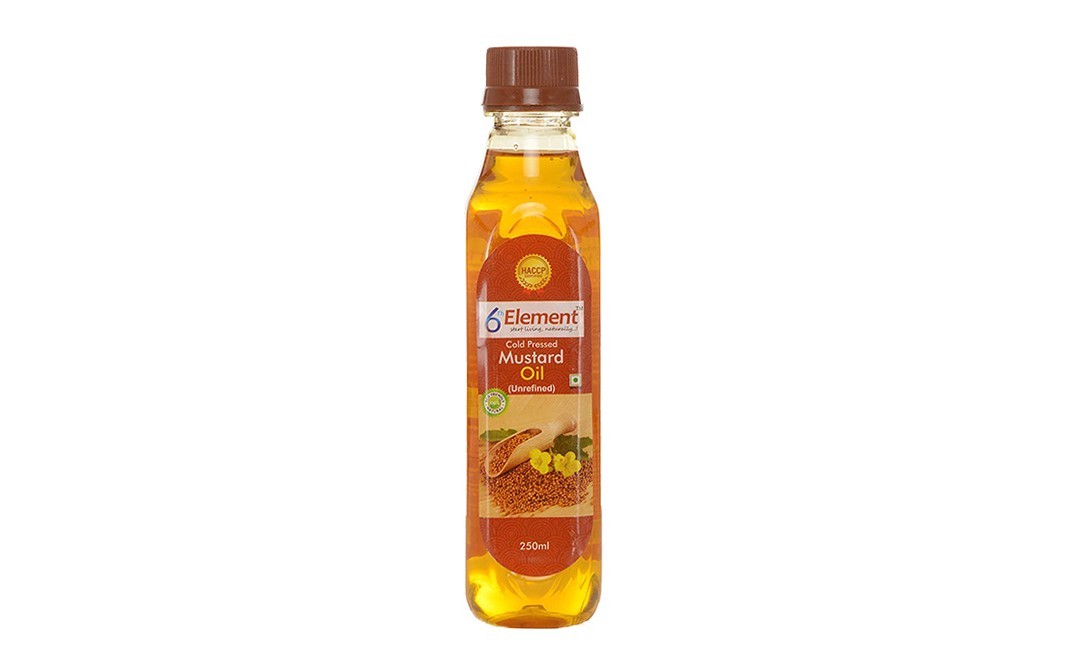 6th Element Cold Pressed Mustard Oil (Unrefined)   Plastic Bottle  250 millilitre
